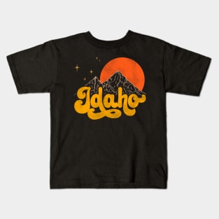 Vintage State of Idaho Mid Century Distressed Aesthetic Kids T-Shirt